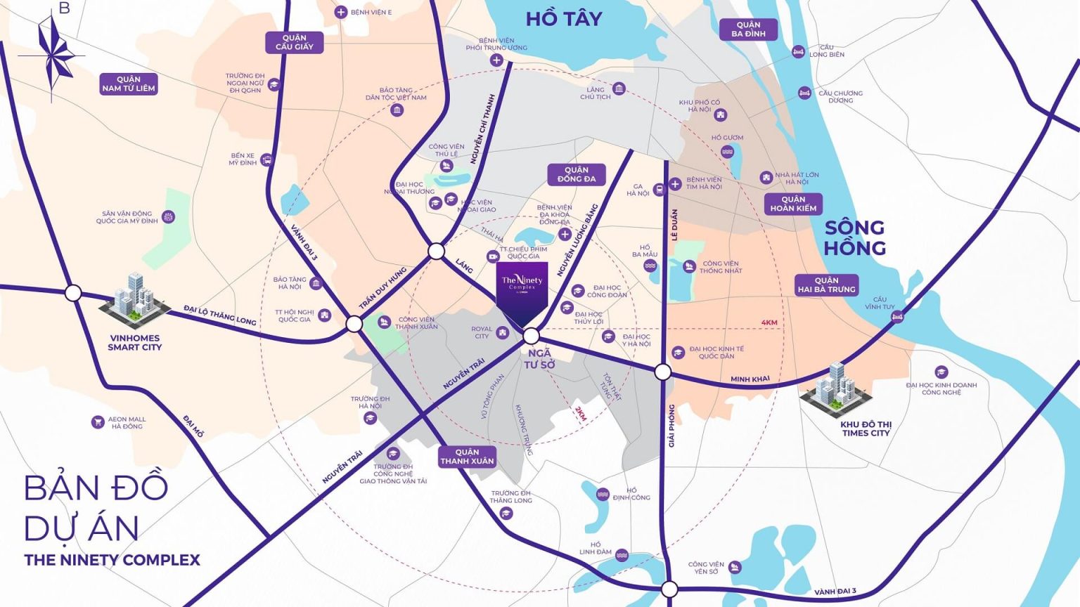 vị trí The Ninety Complex 90 Đường Láng