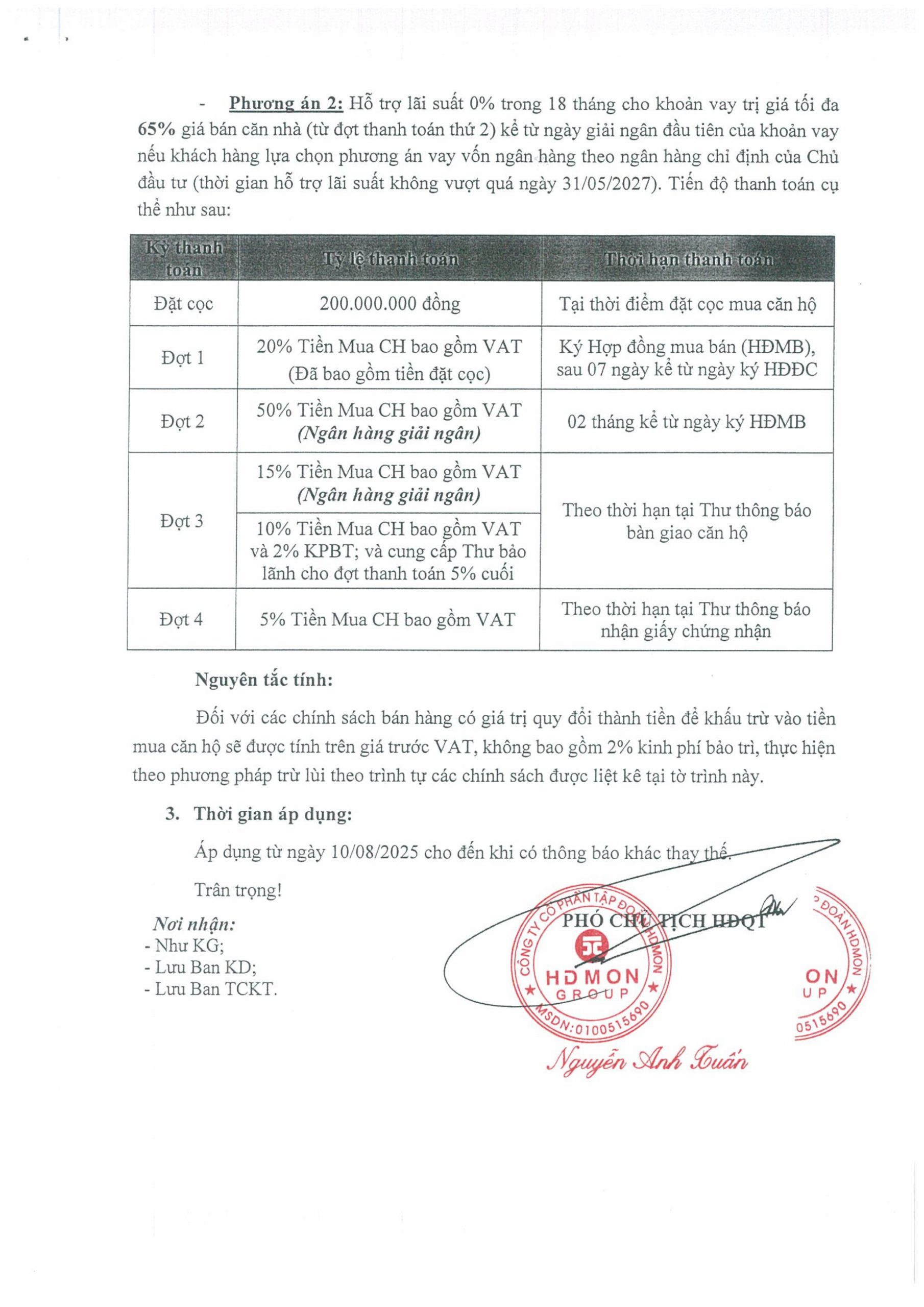 Chính sách bán hàng The Nelson 29 Láng Hạ