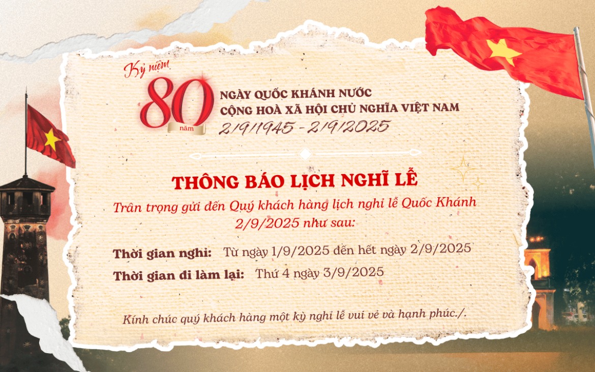 Thông báo nghỉ Lễ 2/9 tại dự án The Nelson Láng Hạ