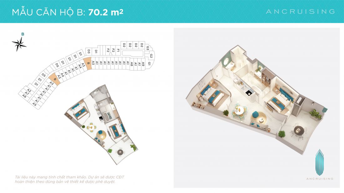 Thiết kế chi tiết căn hộ B 70.2m2 tại Anh Nguyễn Horizon