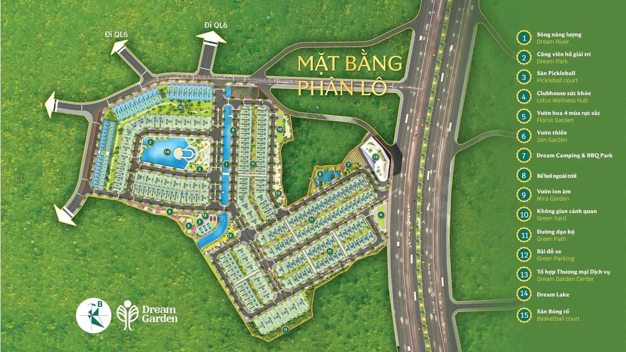 Mặt bằng tổng thể Dream Garden City Hòa Bình