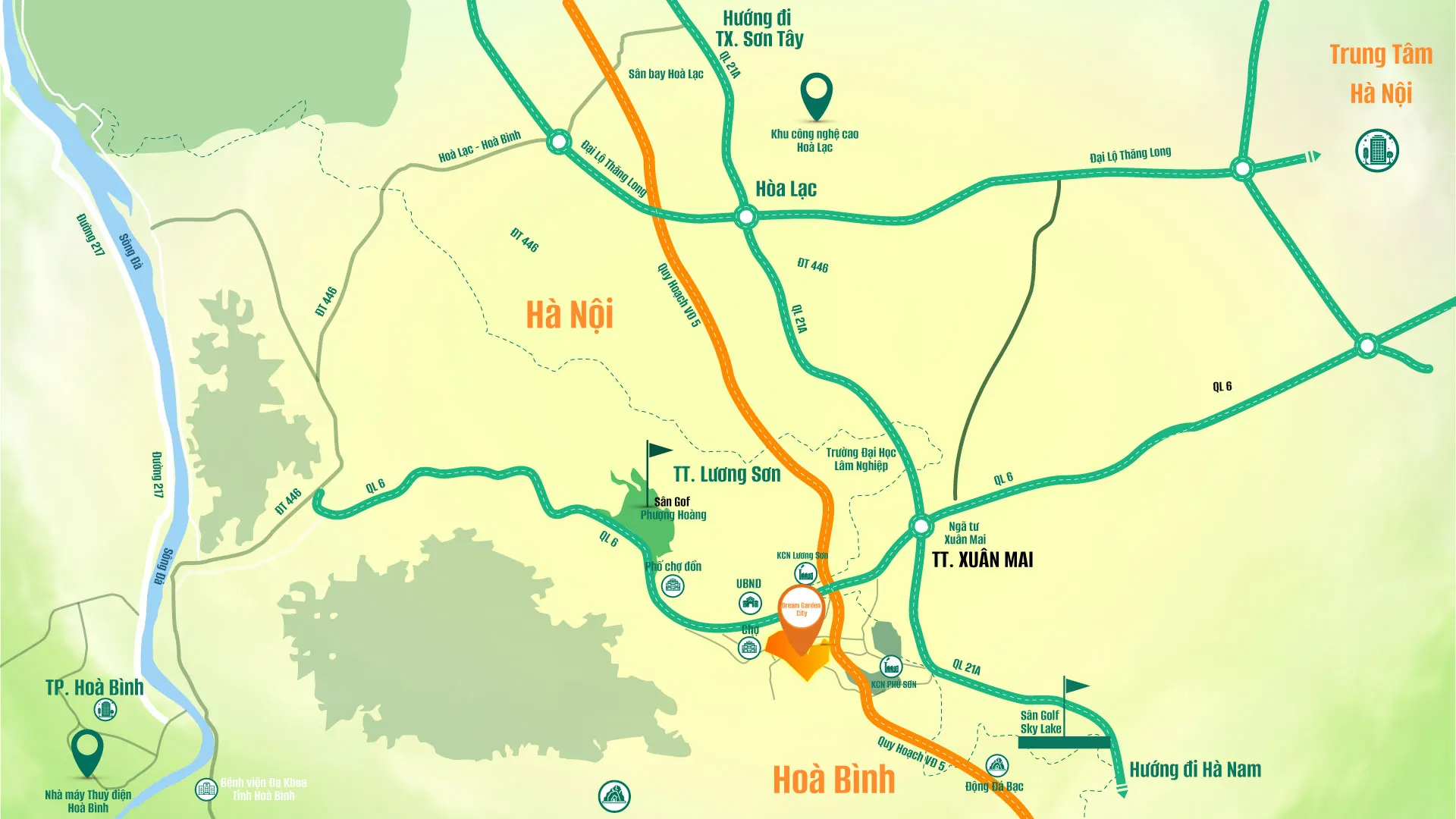 Vị trí Dream Garden City Hòa Bình