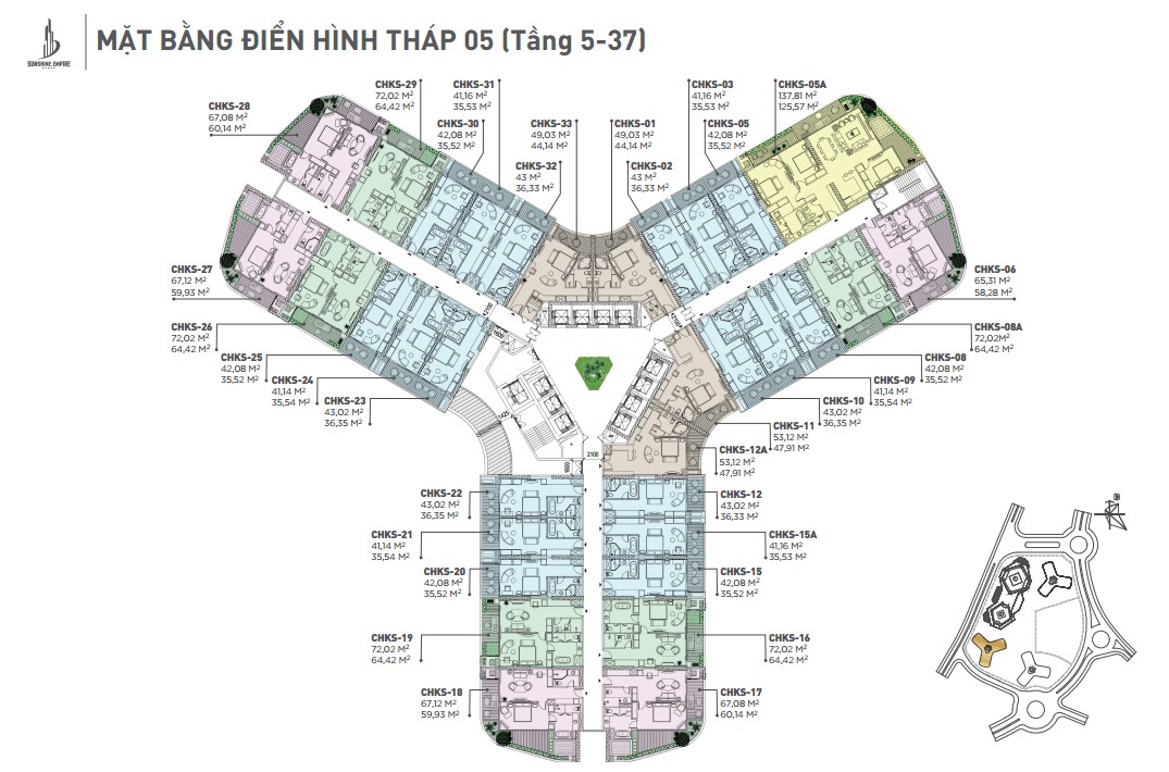 Mặt bằn điển hình tầng tại Sunshine Empire