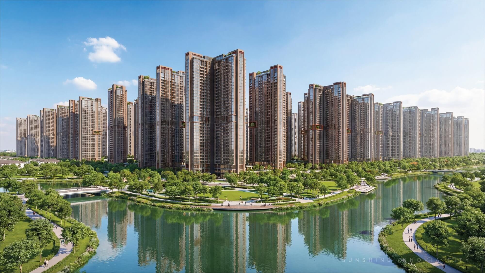 Phối cảnh khu cao tầng tại Sunshine Metropolis City