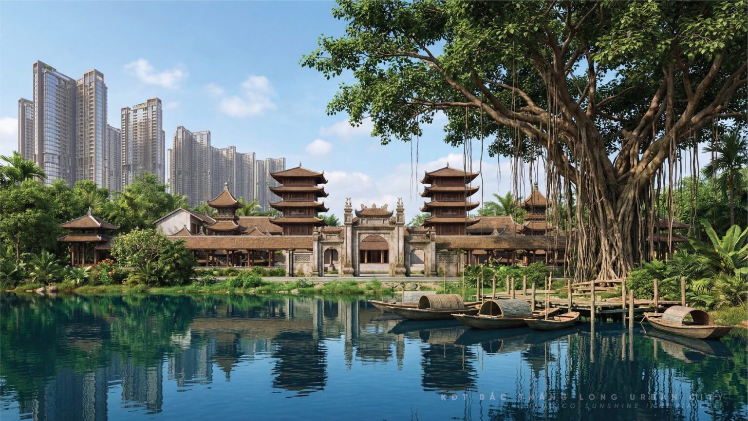 Cảnh quan cây xanh và mặt nước là yếu tố chủ đạo tại dự án