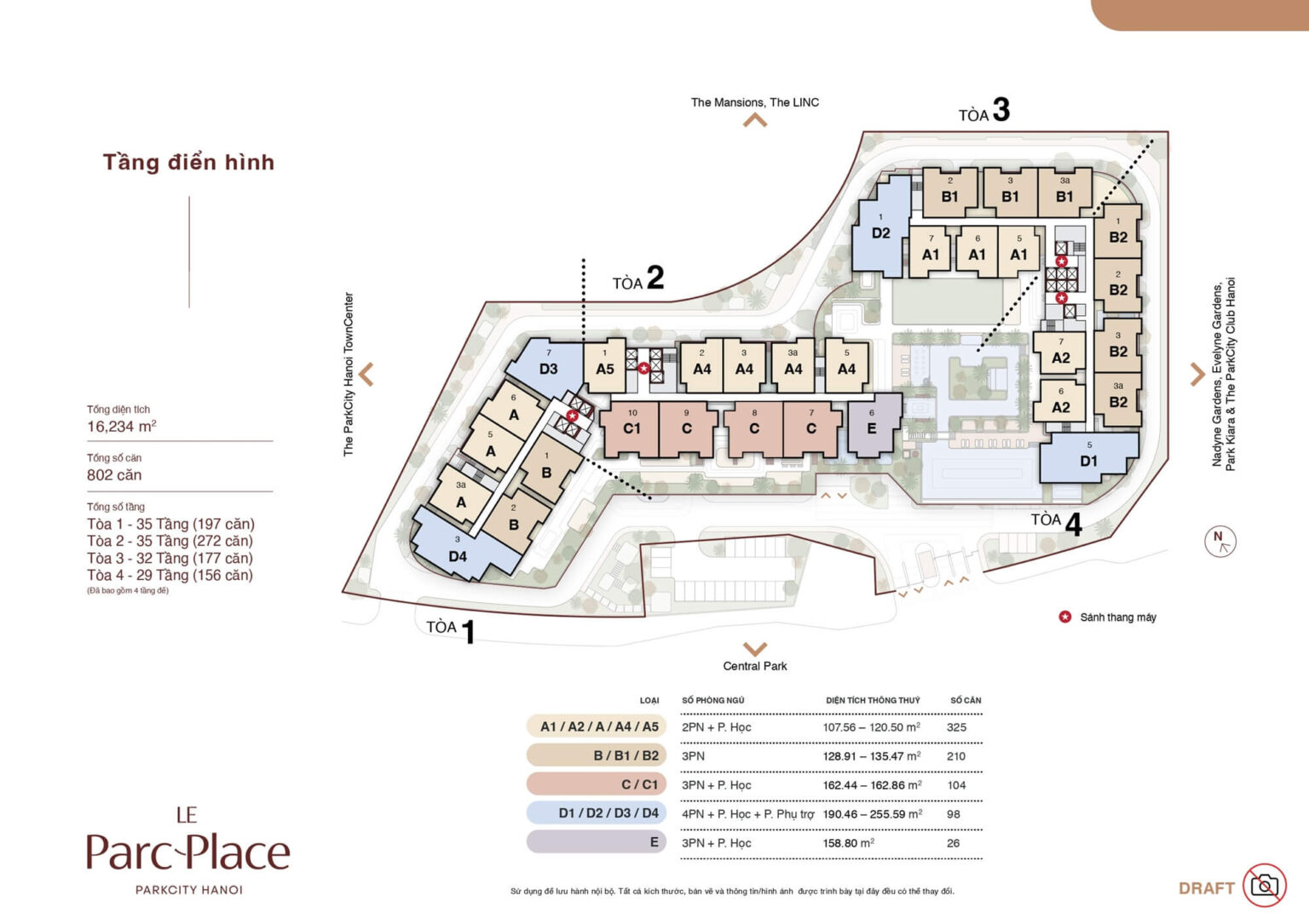 Mặt bằng dự án Le Parc Place 