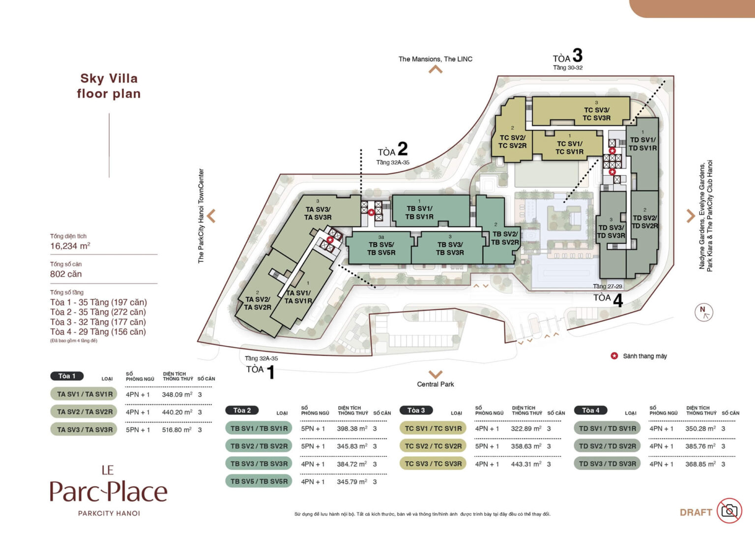 Mặt bằng dự án Le Parc Place 