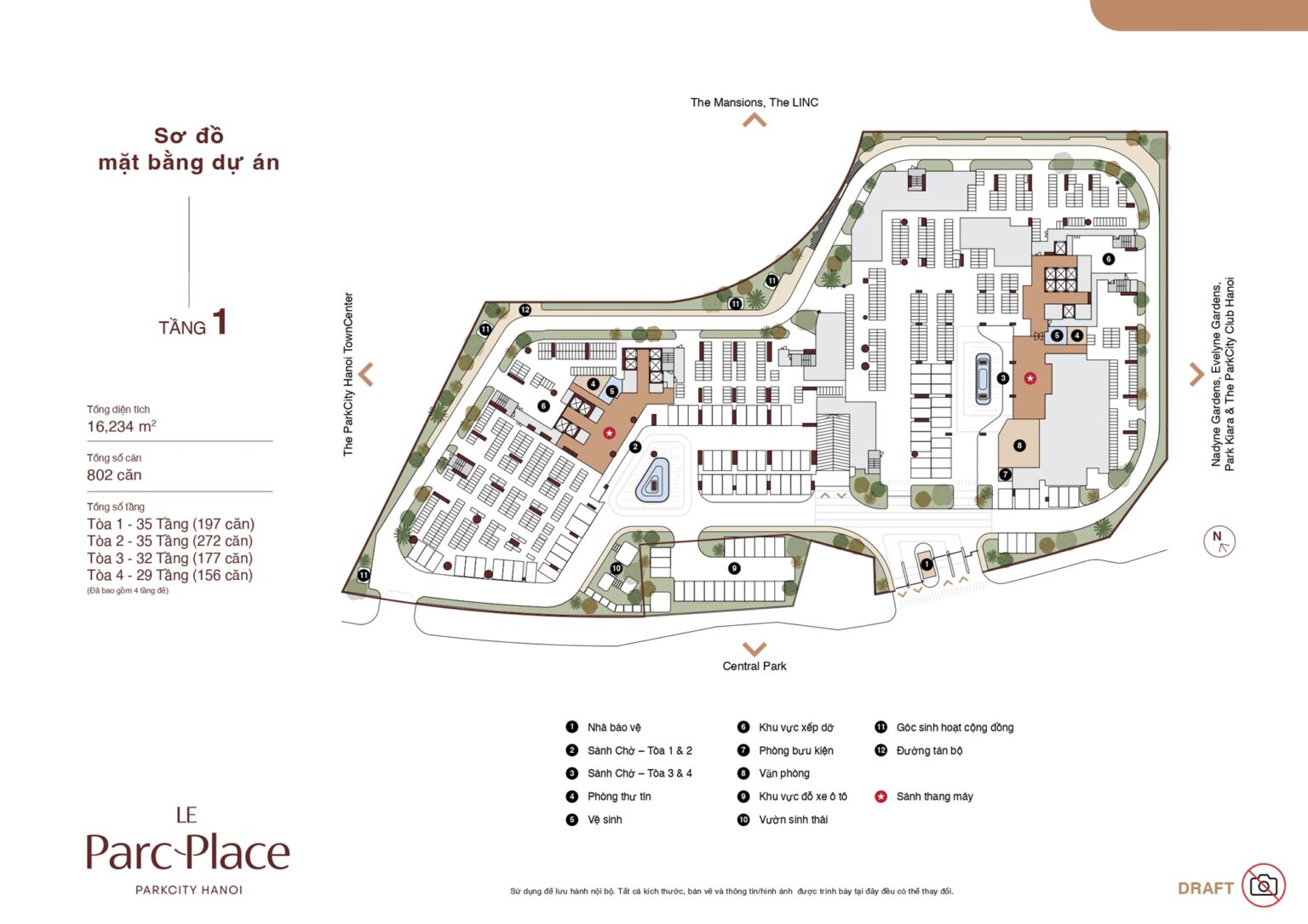 Mặt bằng dự án Le Parc Place 