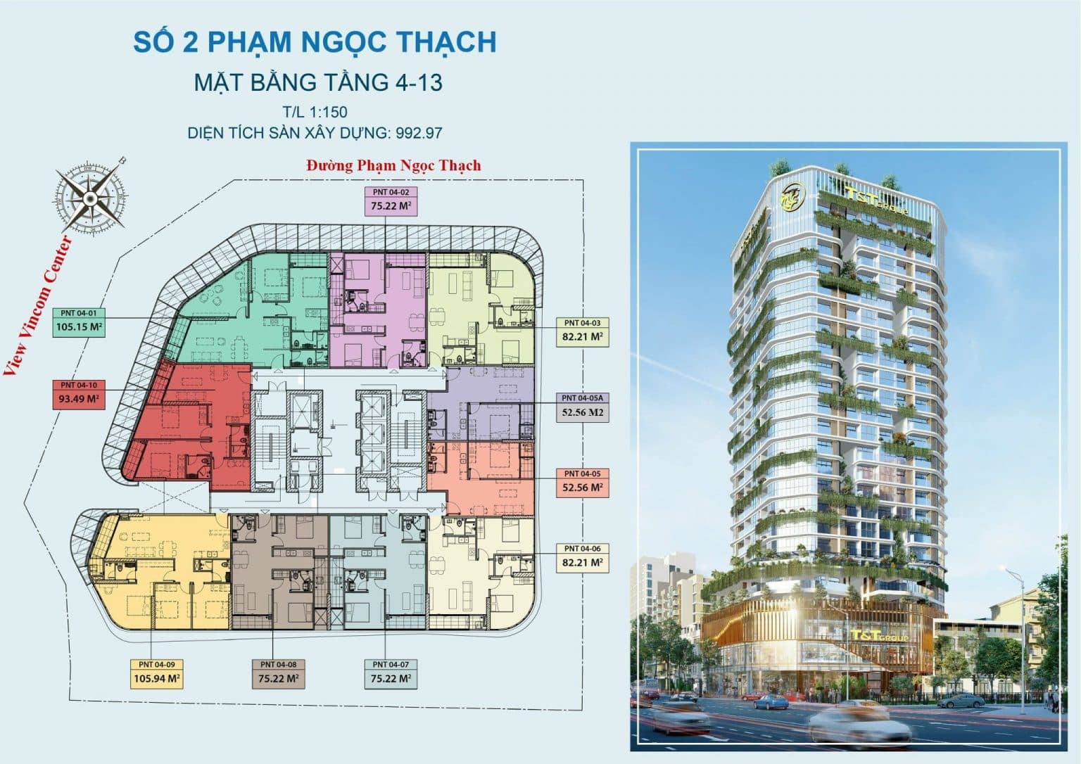 Mặt bằng tổng thể dự án The Central Hà Nội số 2 Phạm Ngọc Thạch