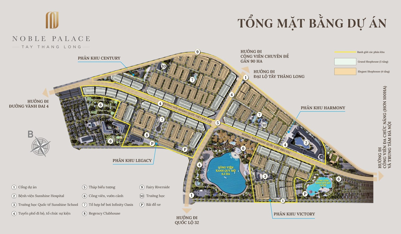 Mặt bằng tổng thể 77ha dự án Noble Palace Tây Thăng Long Đan Phượng