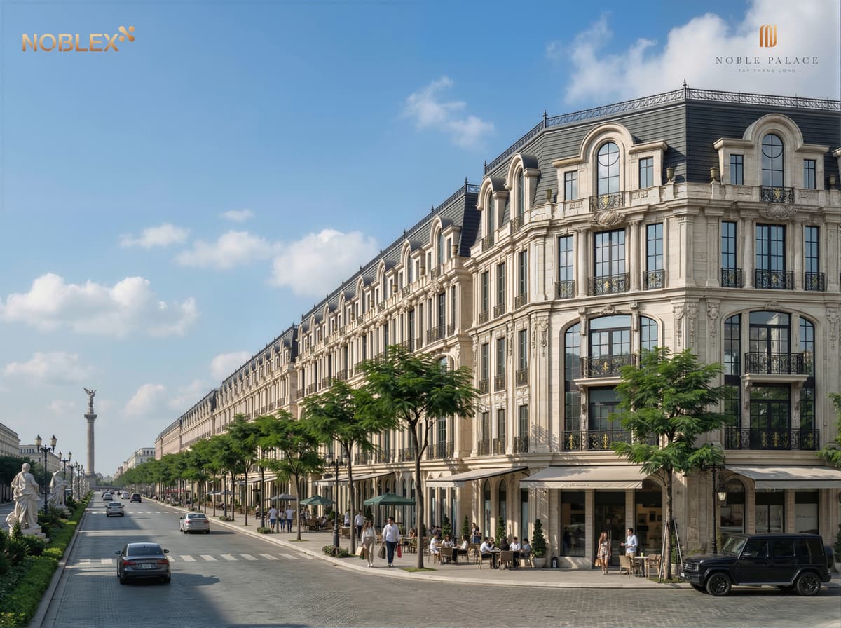 Dãy shophouse trục đường lớn tại Noble Tây Thăng Long